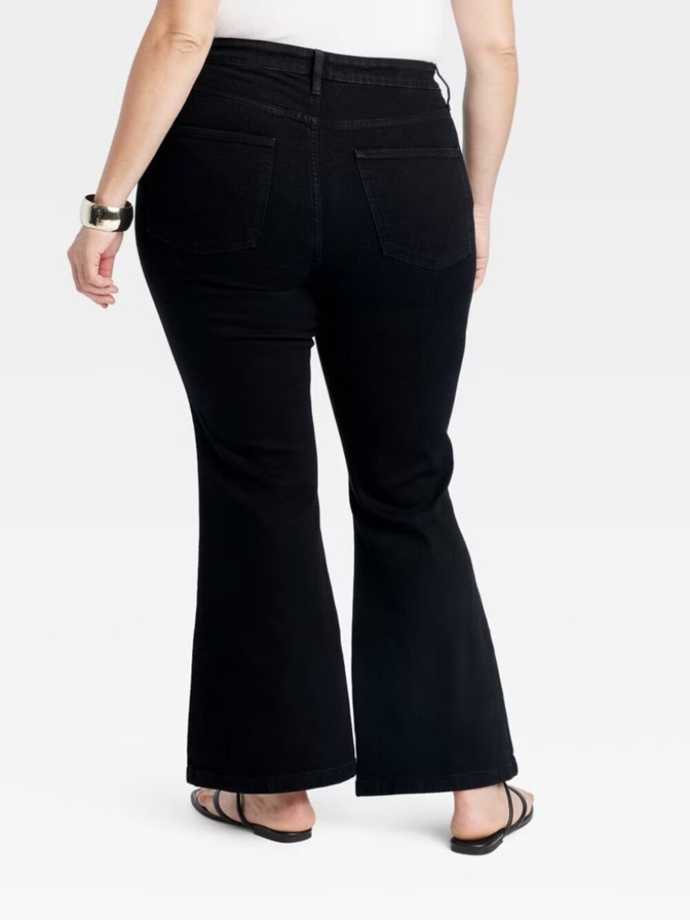 NWT Ava & Viv Black High Rise Flare Jeans Denim Plus Size 22 - Picture 3 of 13